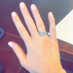 David Yurman Willow Silver and Diamond Ring